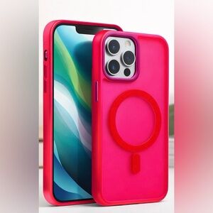 Red MagSafe Compatible Phone Case iPhone 15 Pro Max